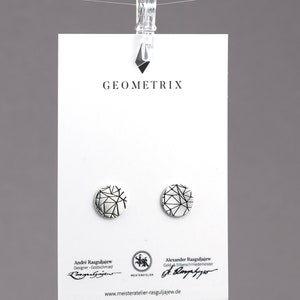 runder Ohrstecker 925 Sterlingsilber Linien Netz Muster, love and friendship symbol das perfekte Geschenk für Sie, geometrix