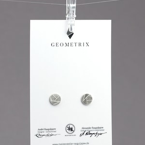 Rund Ohrstecker 925 Sterlingsilber Linien Straffur gestrichelt Muster , love and friendship symbol das perfekte Geschenk für Sie, geometrix