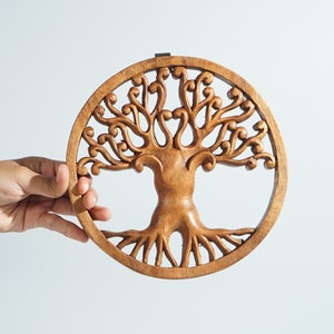 Tree of life Wall Art, Tree of Medallion Decor, Rustic Decor, Wall Decor, Wood Carving, Room Decor, Home Gifts, Gift for Her, Birthday Gift