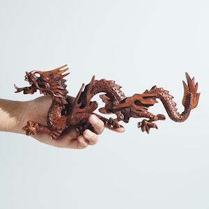 Wooden Dragon Statue, Wall Hangings, Chinese Dragon, Mystical Animal, Wall Art, Wood Carving, Room Decor, Handmade Statue, Best Friend gift