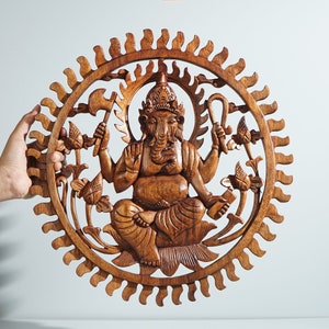 Ganesh väggdekor, hinduisk gudstaty, väggbonad, elefant, prydnad, andlig väggkonst, husdekoration, handgjord dekor, speciell gåva