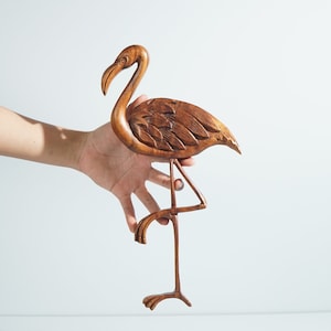 Flamingo Wall Decor, Animal Wall Art, Wooden Flamingo, Animal Figurine, Bird Decor, Wall Hanging, Dressing Room Decor, Gift for daughter