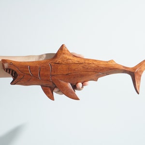 Shark Wall Art,  Wooden Statue, Wall Decor, Wood Carving, Ornament, Artwork, Marine Life, Beach Art, Kitchen Decoration, Grandfather Gift