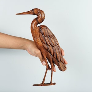 Crane Bird Ornament, Crane Wall Hanging, Bird Art, Wooden Crane, Decorative, Handcrafted, Vintage Decor, Dining Room Decor, Gift for Wife