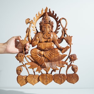 Ganesh väggdekor, hinduisk gudstaty, väggkonst, dekorativ, hängande konstprydnad, elefant, Ganesh-staty, meditationsdekor, minnesgåva