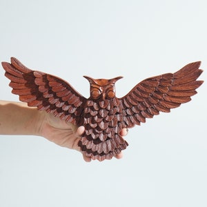 Flying Owl Wall Decor, Wall Ornament, Wood Wall Art, Wooden Statue, Unique, Bird, Interior Decor, Family Decoration, Gift for Mother