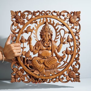 Ganesh Wall Decor, Hindu God Statue, Wall Hangings, Ornament, Elephant, Meditation Decor, House Decor, Birthday Gift, Gift for Mother