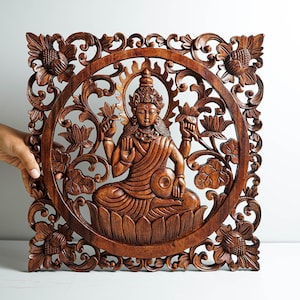 Goddess Laksmi Wall Art, Hindu God Statue, Goddess of Fortune, Wealth,  Hanging Ornament, Meditation Decor, Office Decor, Best Gifts for Her