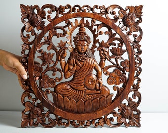 Goddess Laksmi Wall Art, Hindu God Statue, Goddess of Fortune, Wealth,  Hanging Ornament, Meditation Decor, Office Decor, Best Gifts for Her
