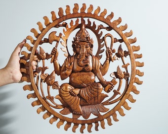 Ganesh Wall Decor, Hindu God Statue, Wall Hanging, Elephant, Ornament, Spiritual Wall Art, House Decoration, Handmade Decor, Special Gift