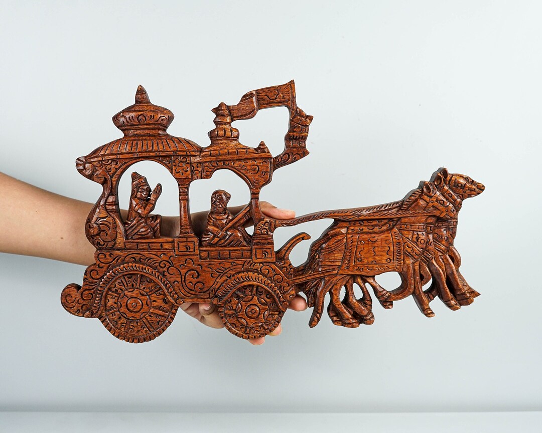 Krisna Arjuna Chariot Wall Decor, Kurukshetra's Battlefield ...