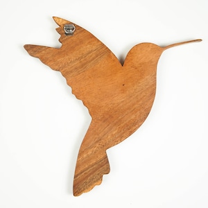 Hummingbird Wall Art, Wooden Bird Statue, Handmade Sculpture, Wood Carving, Decorative, Nursery Decor, Gift for Mom, Gift for friend image 8