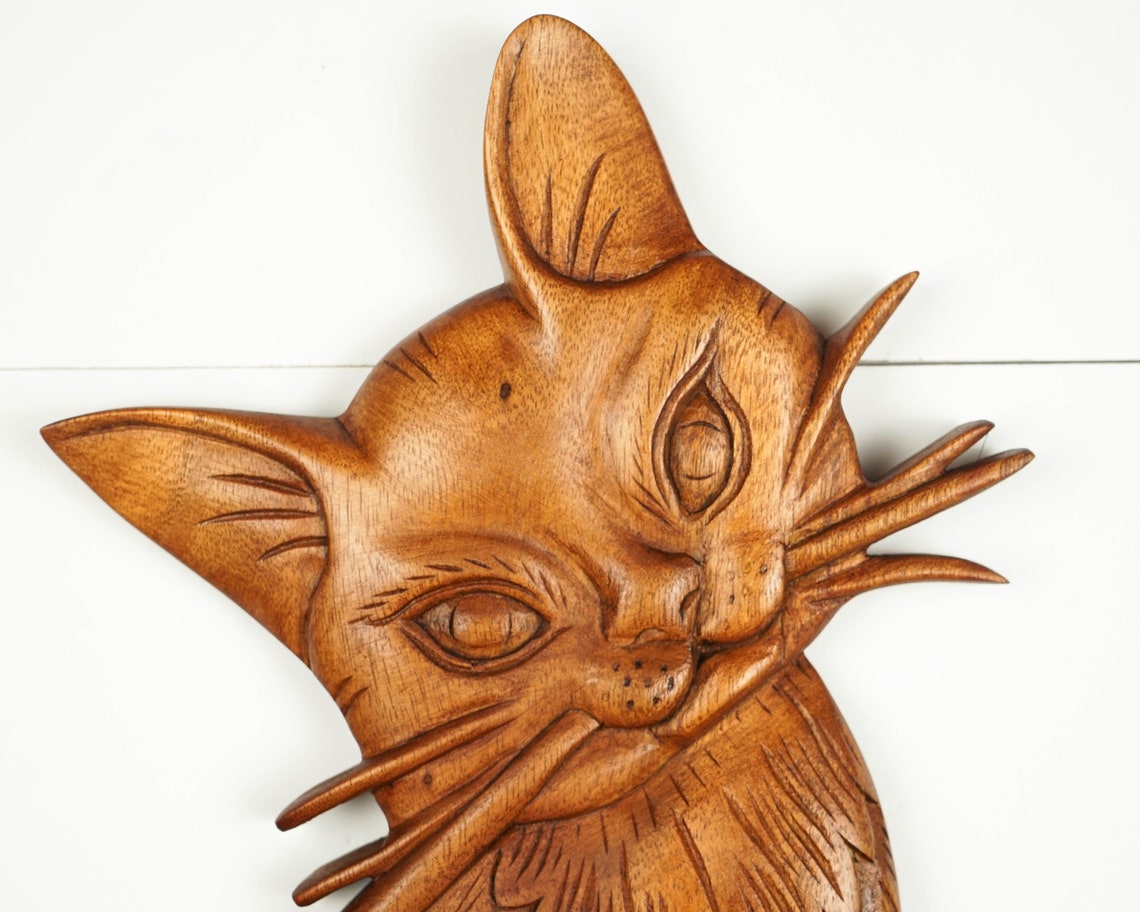 Cute Cat Wall Decor Wall Art Animal Statue Animal Etsy