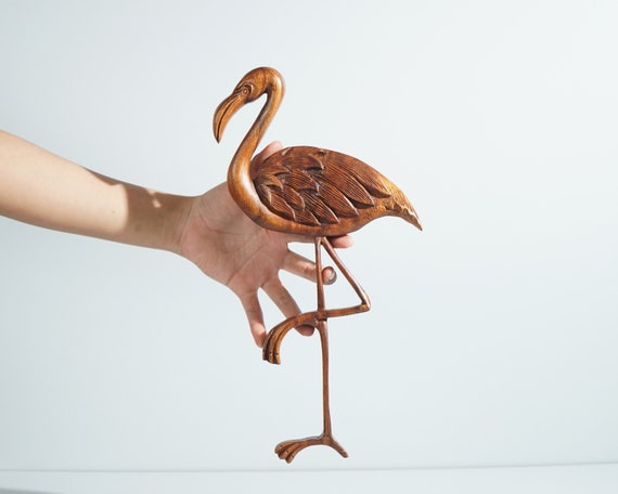 Flamingo Wall Decor, Animal Wall Art, Wooden Flamingo, Animal Figurine, Bird Decor, Wall Hanging, Dressing Room Decor, Gift for Daughter
