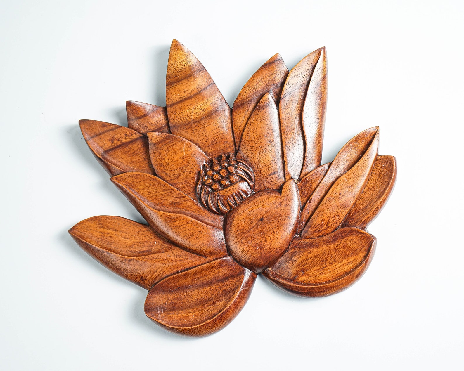 Lotus Flower Decor Wooden Lotus Flower Hanging Flower Wall Etsy