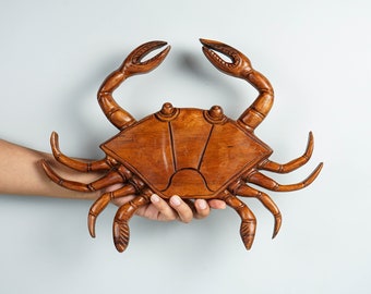 Crab Wall Decor, Wall Hangings Art, Wood Carving, Nautical, Beach Wall Art,  Kitchen Decor, Restaurant Decor, Gift For Dad, Gift for Her