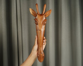 Giraffe Head Wall Art, Animal Statue, Wood Wall Art, Decorative