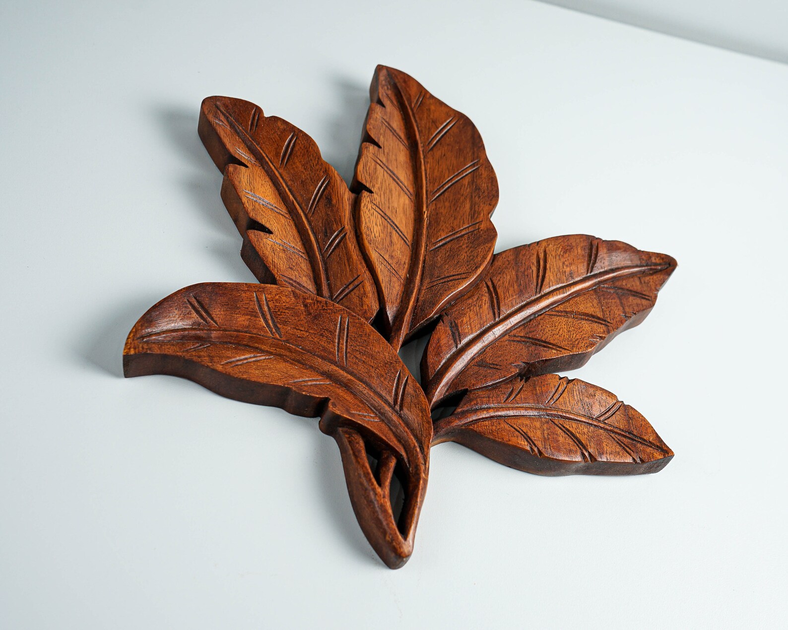 Leaves Wall Decor Wooden Leaf Wall Art Wood Carving Etsy