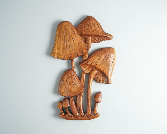Coprinus Micaceus mushroom Wall Decor, Small Mushroom Wooden Wall Art, Mushroom Hanging, Unique, Rustic Decor, Housewarming, Gift for Mother