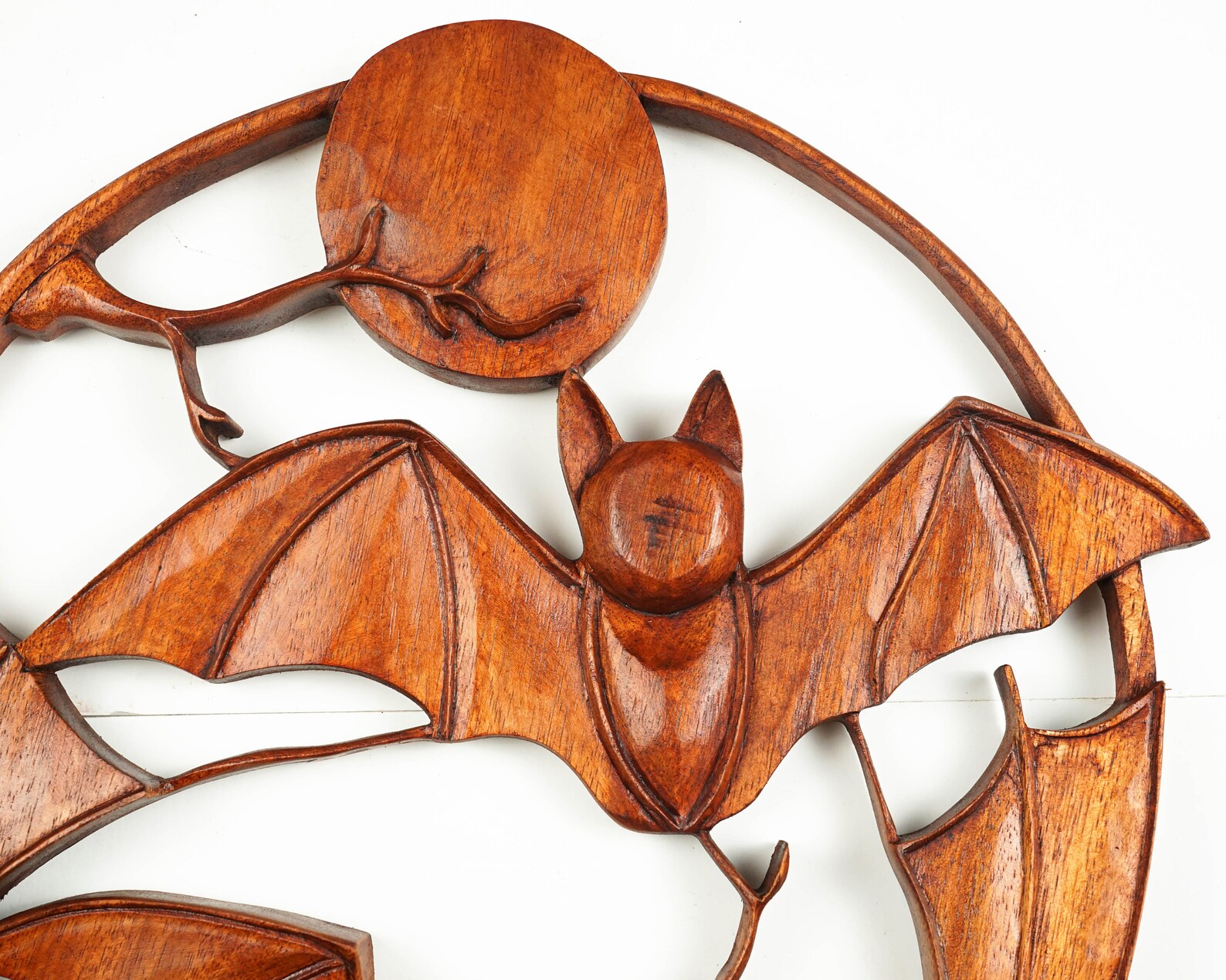Flying Bat Wall Art Wooden Bird Statue Unique Sculpture Etsy