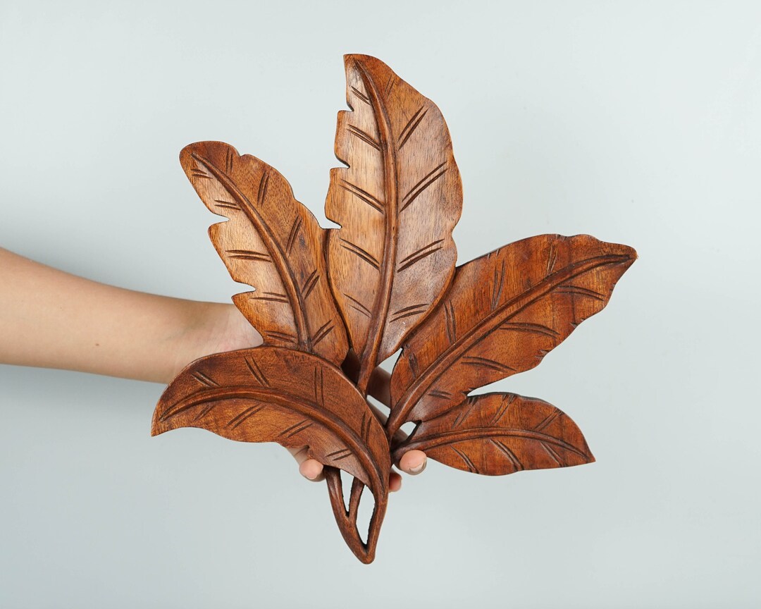 Leaves Wall Decor, Wooden Leaf Wall Art, Wood Carving Wall Art