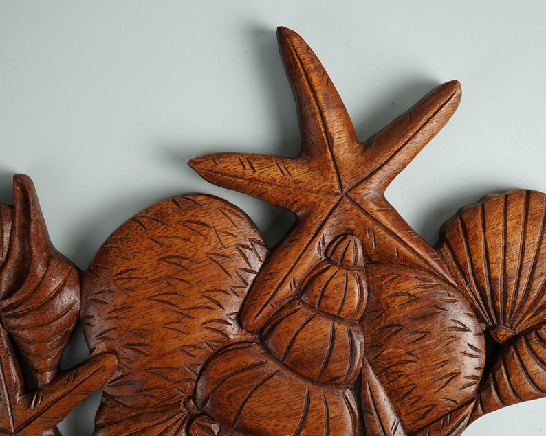 Seashell Wall Decor Wooden Seashell Wall Art Marine Life Etsy