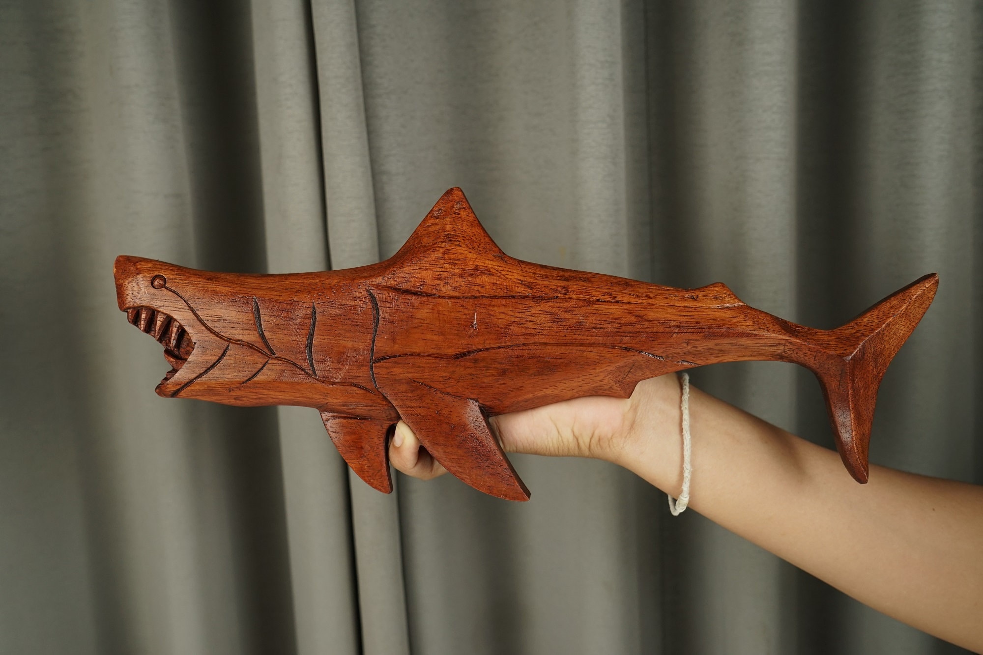 Shark Wall Art Wooden Statue Wall Decor Wood Carving | Etsy