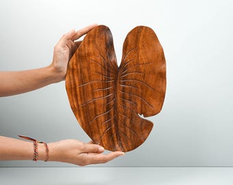 Wooden Leaf Wall Art, Wood Carving Wall Art, Leaf Wall Decor, Hanging Wall Ornament, Dining Room Decor, Wood tree, Housewarming Gift