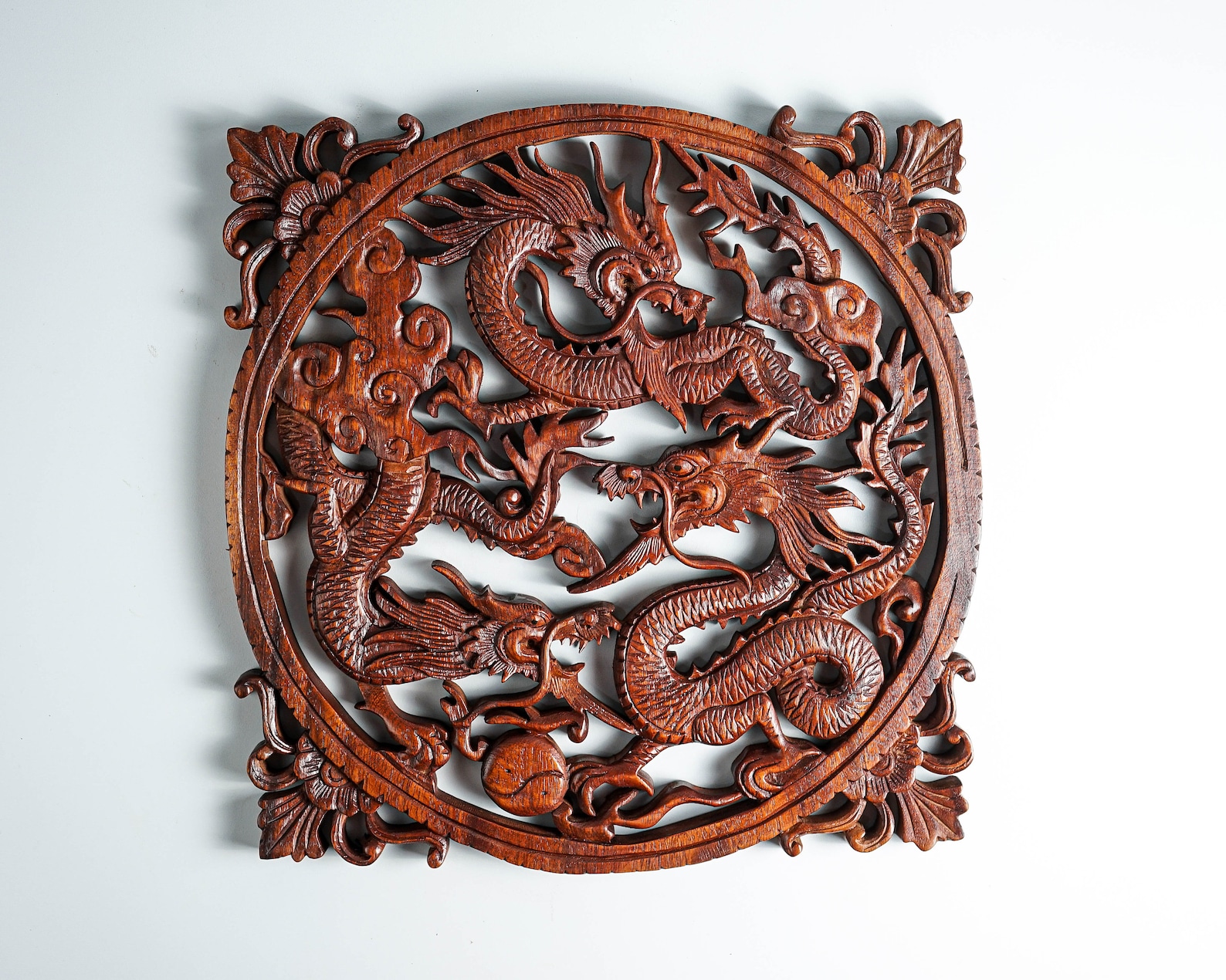 Chinese Dragon Wall Decor Dragon Wall Art Wood Carving Etsy