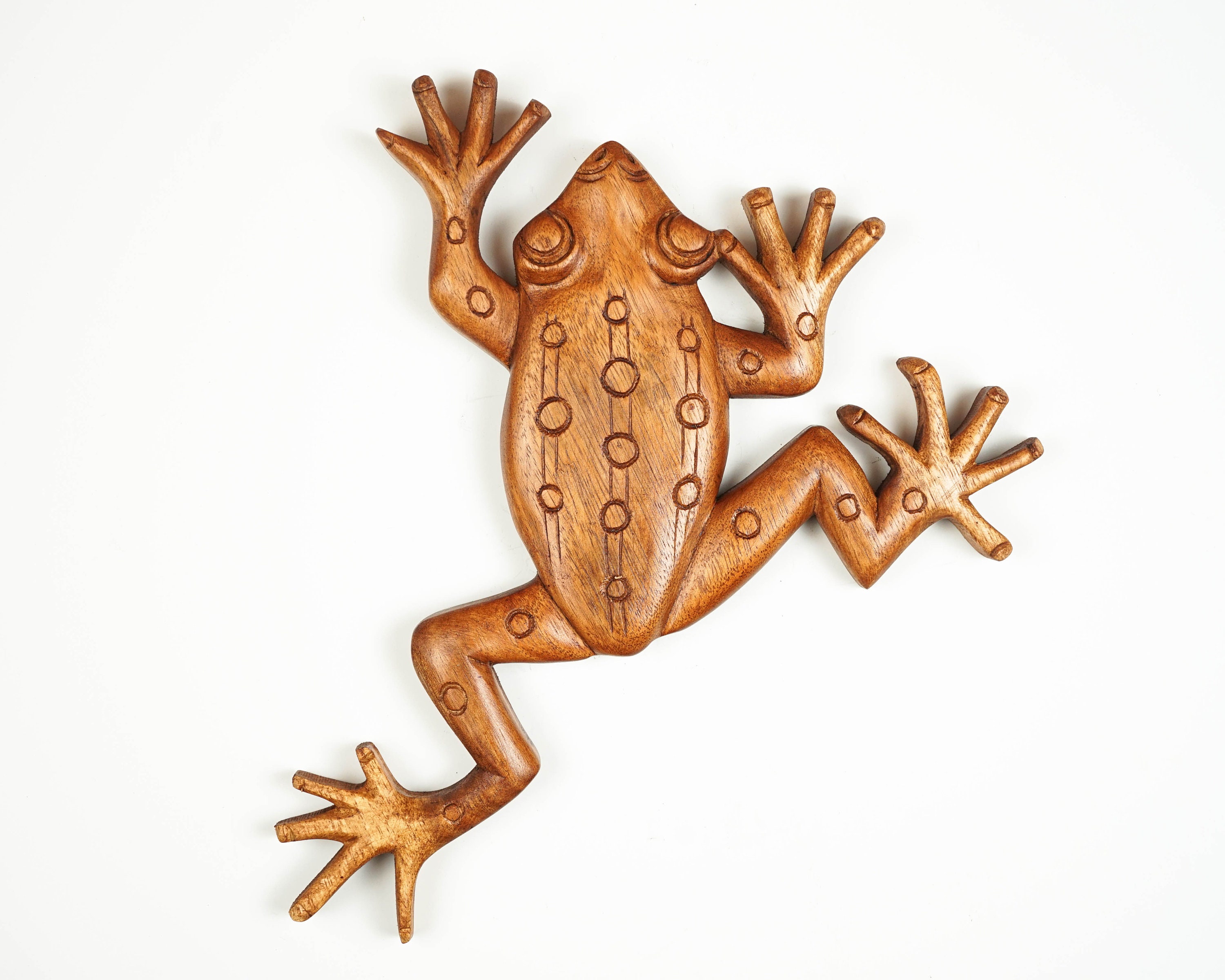 Frog Wall Statue Wooden Animal Wall Decor Wall Art Wood Etsy