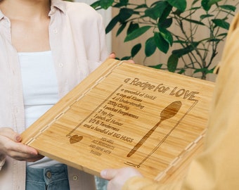 Personalized Recipe Cutting Board, Engraved Family Handwritten Recipe, Grandma's Handwriting Memorial Gift, Wood Mother Gift