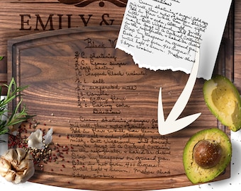 Recipe Cutting Board / Personalized Cutting Board / Engraved Cutting Board / Kitchen Decor / Handwritten / Personalized Gift / Christmas