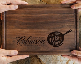 Personalized Cutting Board for Anniversary, Housewarming Gifts, Custom Charcuterie board with Family Name Engagement Gift