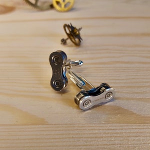 Cufflinks made from bicycle chains, cyclist gift, bicycle accessory, bicycle chain image 2