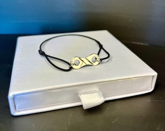 Pulseira Preta Pulseira de Bicicleta Acessório de Bicicleta Corrente de Bicicleta Prata/Ouro Presente de Ciclista