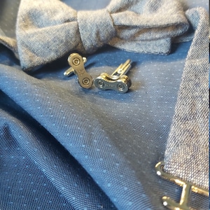 Cufflinks made from bicycle chains, cyclist gift, bicycle accessory, bicycle chain image 5