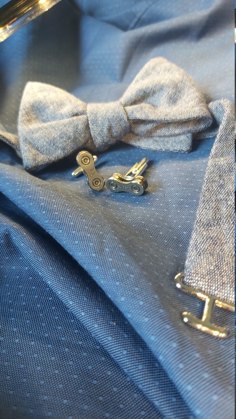Cufflinks made from bicycle chains, cyclist gift, bicycle accessory, bicycle chain image 5