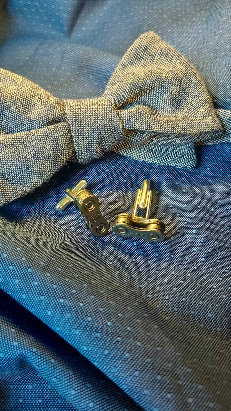 Cufflinks made from bicycle chains, cyclist gift, bicycle accessory, bicycle chain image 3