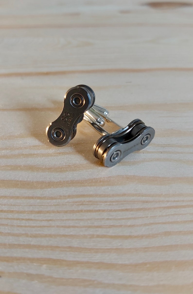 Cufflinks made from bicycle chains, cyclist gift, bicycle accessory, bicycle chain image 10