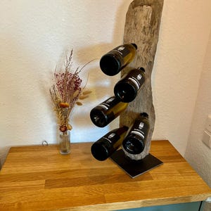 Weinständer Weinflaschenhalter Treibholz-Weinständer Schwemmholz Weinregal Weindisplay Holzweinständer Weinaufbewahrung Weingestell Unikat