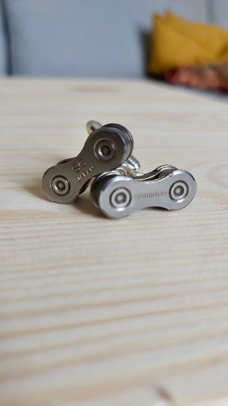 Cufflinks made from bicycle chains, cyclist gift, bicycle accessory, bicycle chain image 9