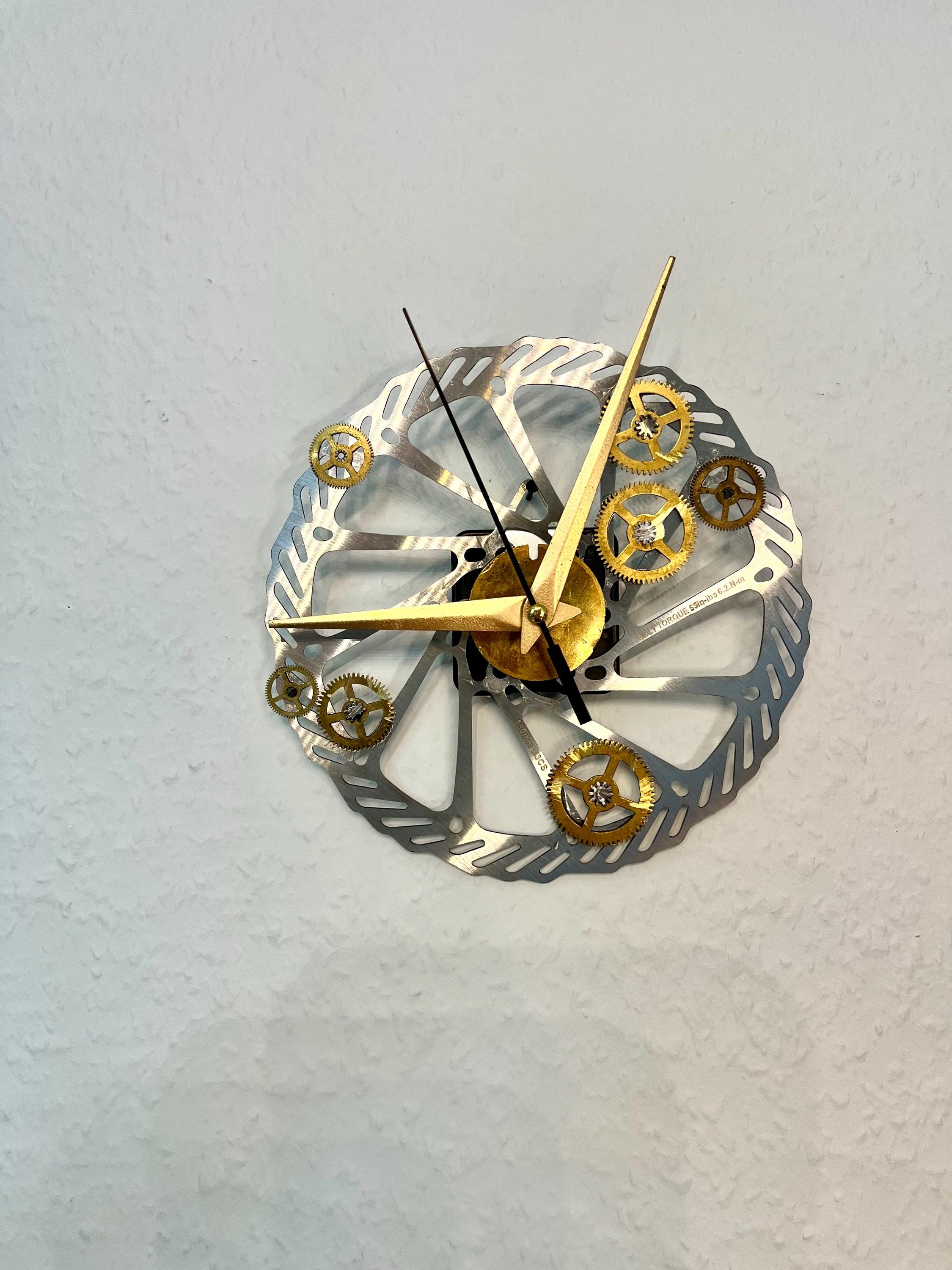 Wkjhdfsd自転車壁時計、サイクリストからの贈り物ビニールレコードLED壁時計Creative with 7色光る夜光時計12 in手作り子供と友達のための家庭装飾ギフト ( 自転車部品の壁掛け時計、リサイクルされた自転車のギアとスプロケット