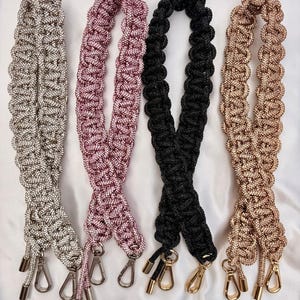 The Astra | Rhinestone Macrame Bag Strap | Sparkle | Strap Replacement