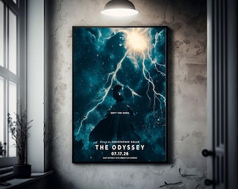 The Odyssey Epic Movie Poster Greek Warrior Storm Sea Monster Mythology Wall Art Ancient Fantasy Film Print Decor