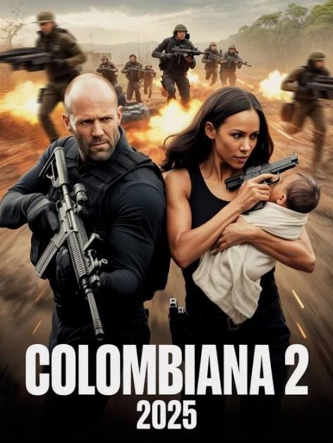 コロンビアーナ2 (2025) 映画ポスター フレームなし、アクション映画