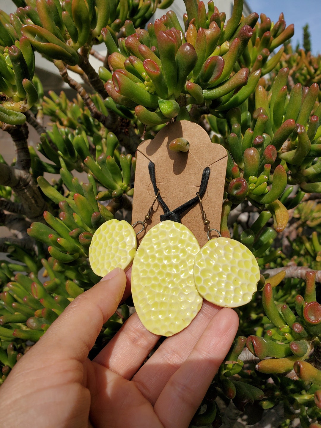 Lime Green Jewelry Set Porcelain Jewelry Set Earrings and Etsy