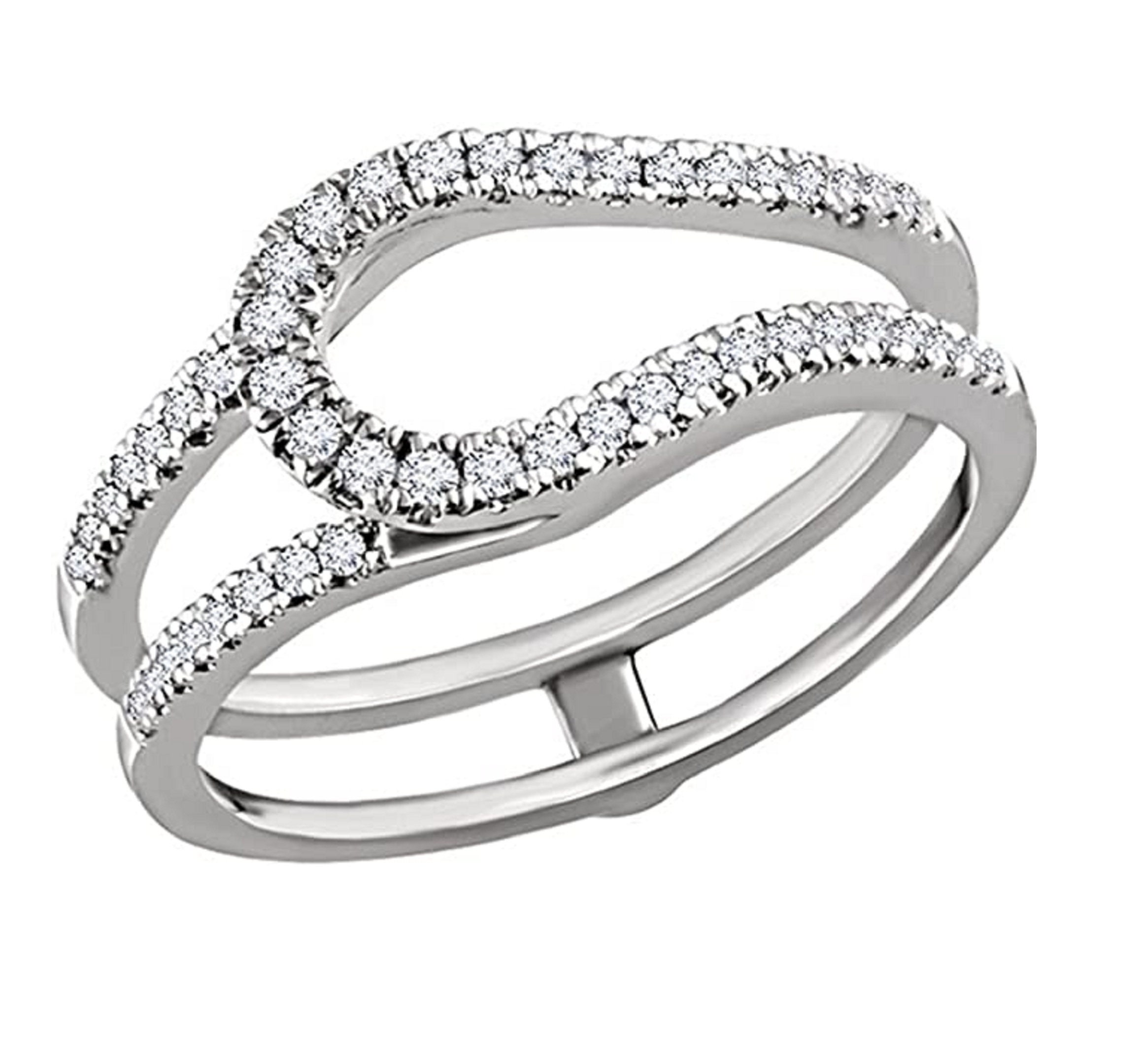 14k White Gold Finish 1.90Ct Round Cut Diamond Enhancer Wrap Engagement Ring 