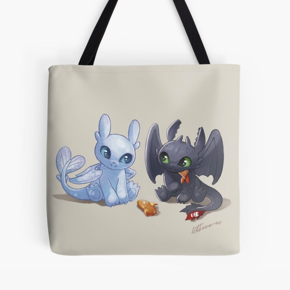 Tote bag Toothless bag light fury how to train your dragon Etsy