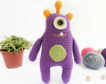 Stuffed Monster toy birthday gift for kids crochet plush monster toy