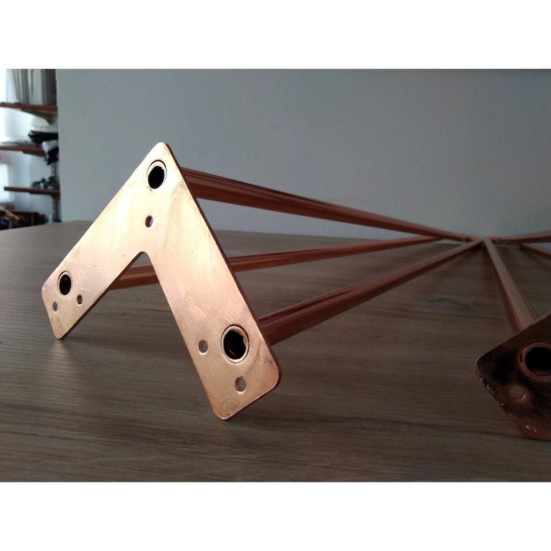 Hairpin Legs Shiny Copper Polished Metal Table Leg Bench Etsy